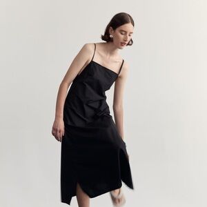 NWT Deiji Studio Double Tie Dress Black | XS